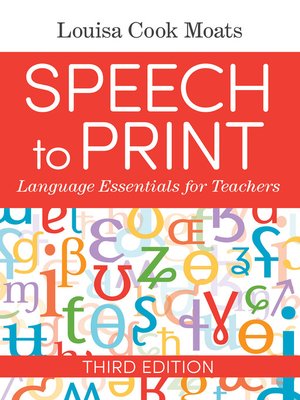 cover image of Speech to Print